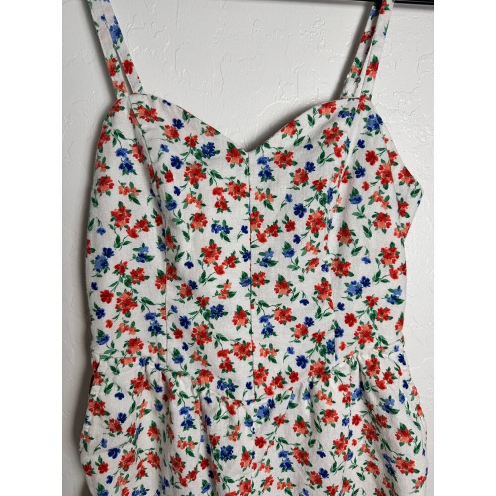 Old Navy Red, White, & Blue Cami Romper Sweetheart Neckline Floral Print XS - Picture 8 of 11